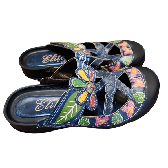 Elite by Corky's Summer Printed Butterfly Floral Artsy Slip On Size 40 - Picture 2 of 9